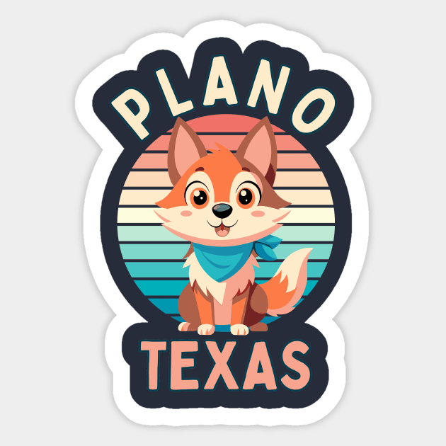 Plano City Texas with Baby Coyote Sticker by ravensart